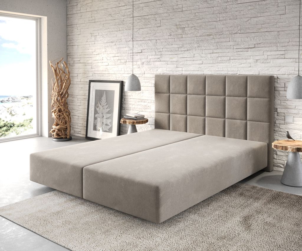 DELIFE Boxspringgestell Dream-Fine 160x200 cm Mikrofaser Beige