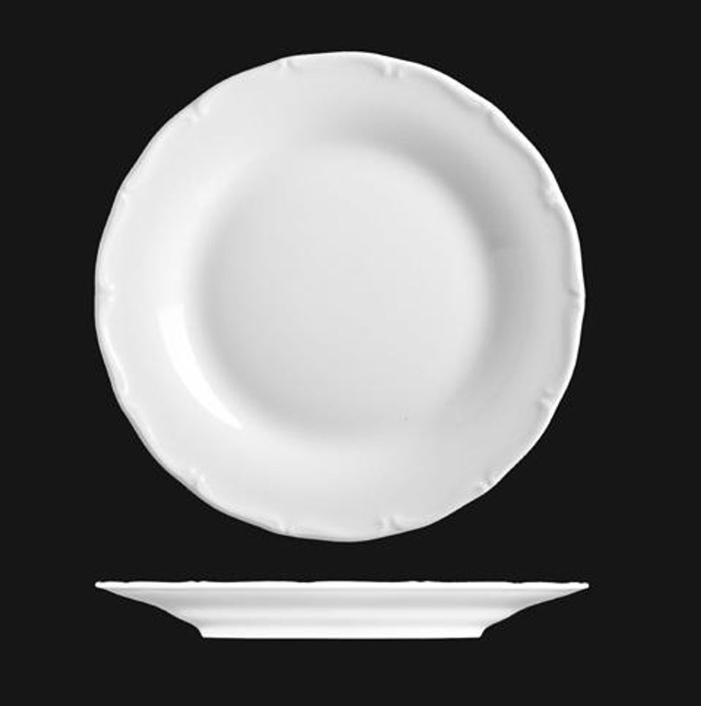 Teller 27 cm, weißes Porzellan, Verona, G. Benedikt Produktbild 