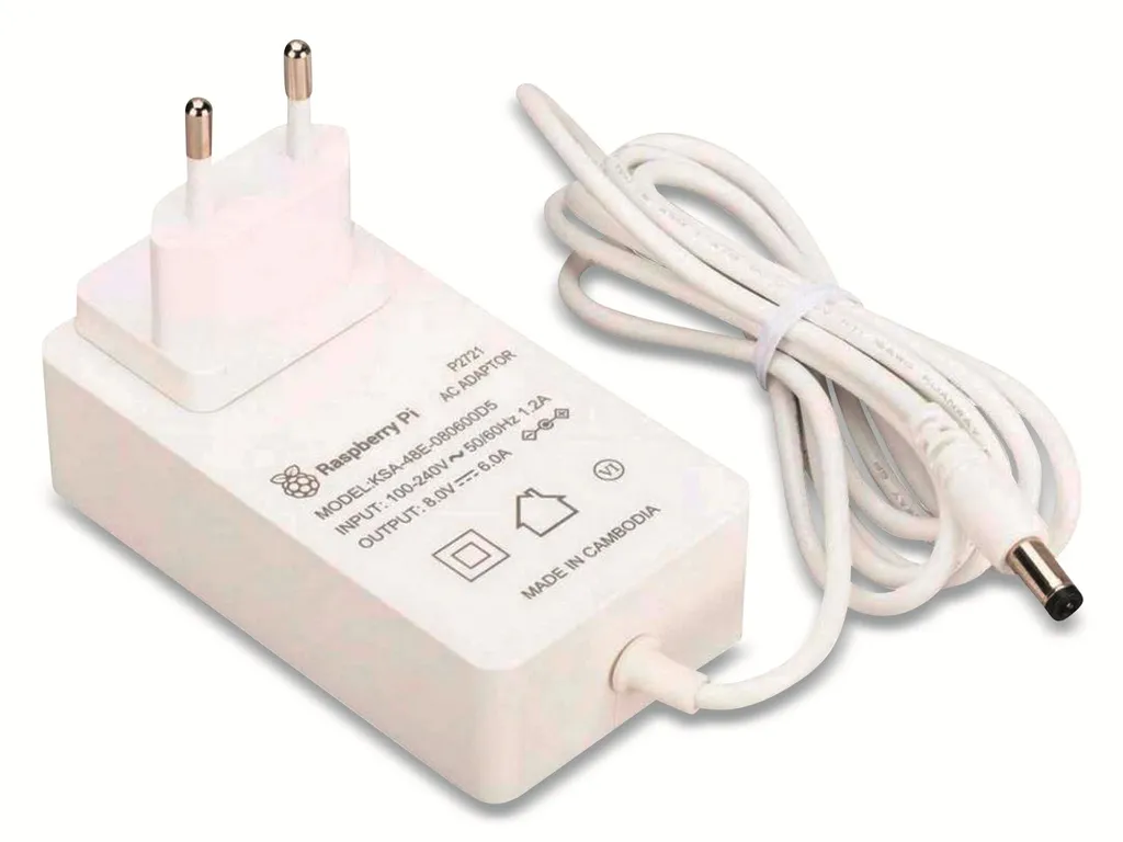 Power UP! Alimentatore 48W Raspberry Pi Build HAT - 8V 6A Bianco UE