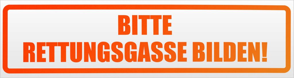 Kiwistar Bitte Rettungsgasse bilden Magnetschild Schild magnetisch - 30cm Neonorange - Magnetfolie für Auto PKW Kfz