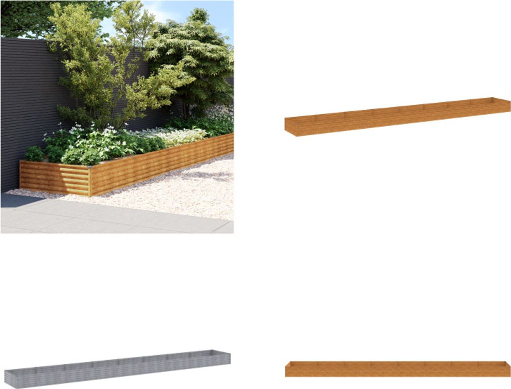 vidaXL Hochbeet 770x100x36 cm Cortenstahl - Hochbeet - Hochbeete - Pflanzgefäß - Blumengefäß