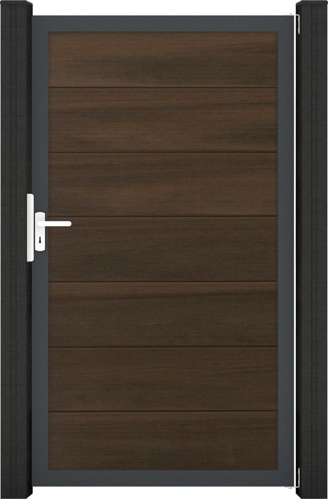 GroJa Solid Grande Tor Sondermaß max. 150x180cm Anthrazitrahmen Walnuss co-extrudiert