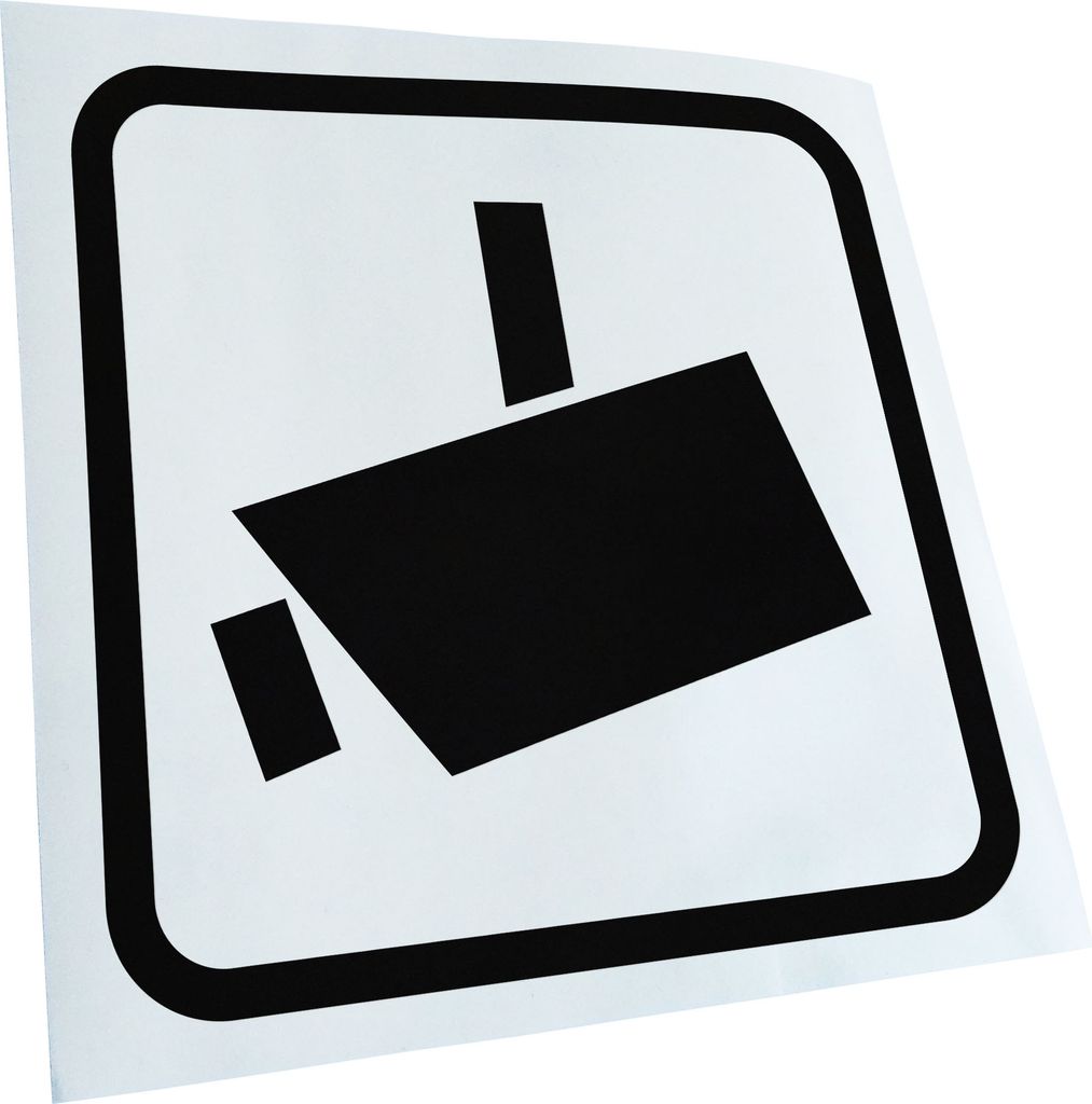 Kiwistar - Autoaufkleber - schwarz - 30 x 30 cm - Videoüberwacht - Heckscheibenaufkleber - Aufkleber für Auto Kfz Fahrrad, LKW, Truck Mofa