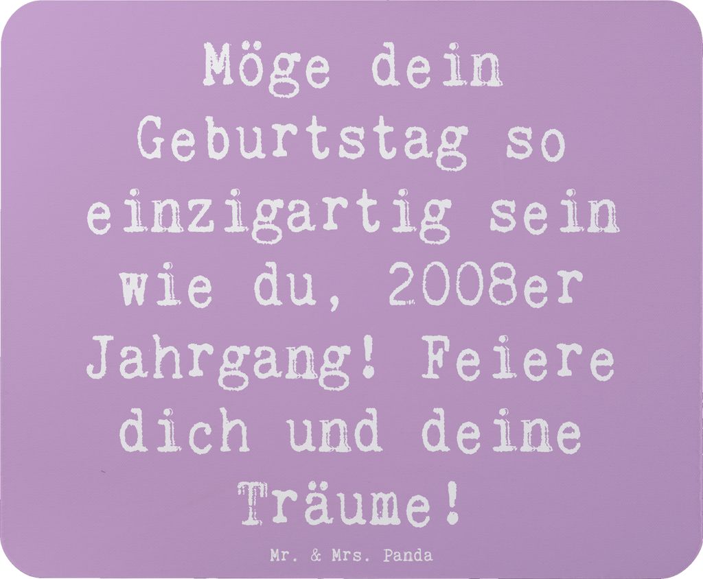 Mr. & Mrs. Panda Mousepad Spruch 2008 Geburtstag Einzigartig - Lavendeltraum - Geschenk, feiern, Geburtstagsgeschenk, liebevoll, Mauspad, computer,...