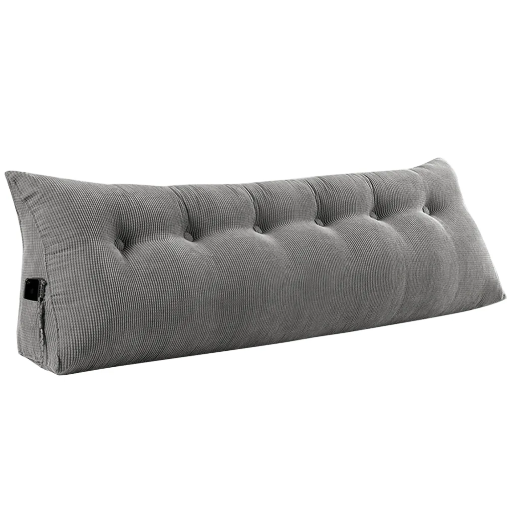 Coussin dossier palette 180x50x20 Gris : Confort moelleux et grande taille