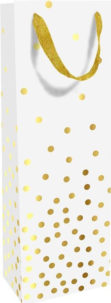 Braun & Company Geschenktragetasche Golden Dots weiß 12 x 37 x 8 cm