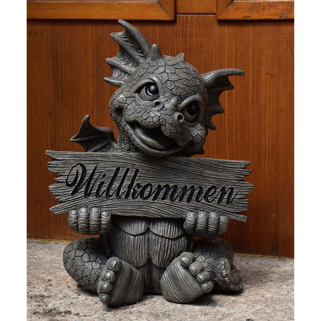 Gartendrache "Welcome" - Gartenfigur, Drache, Deko Produktbild 