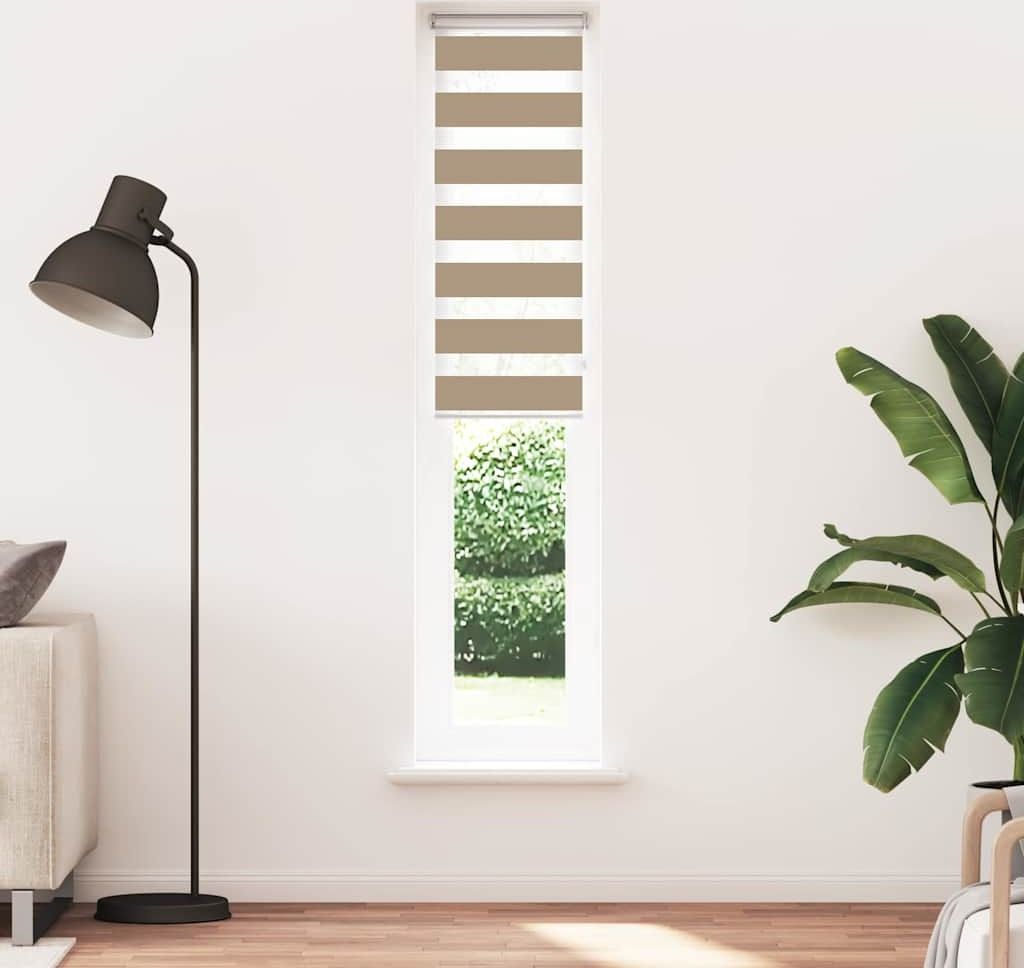 Doppelrollo Sandbraun 50x200 cm Stoffbreite 45,9 cm Polyester