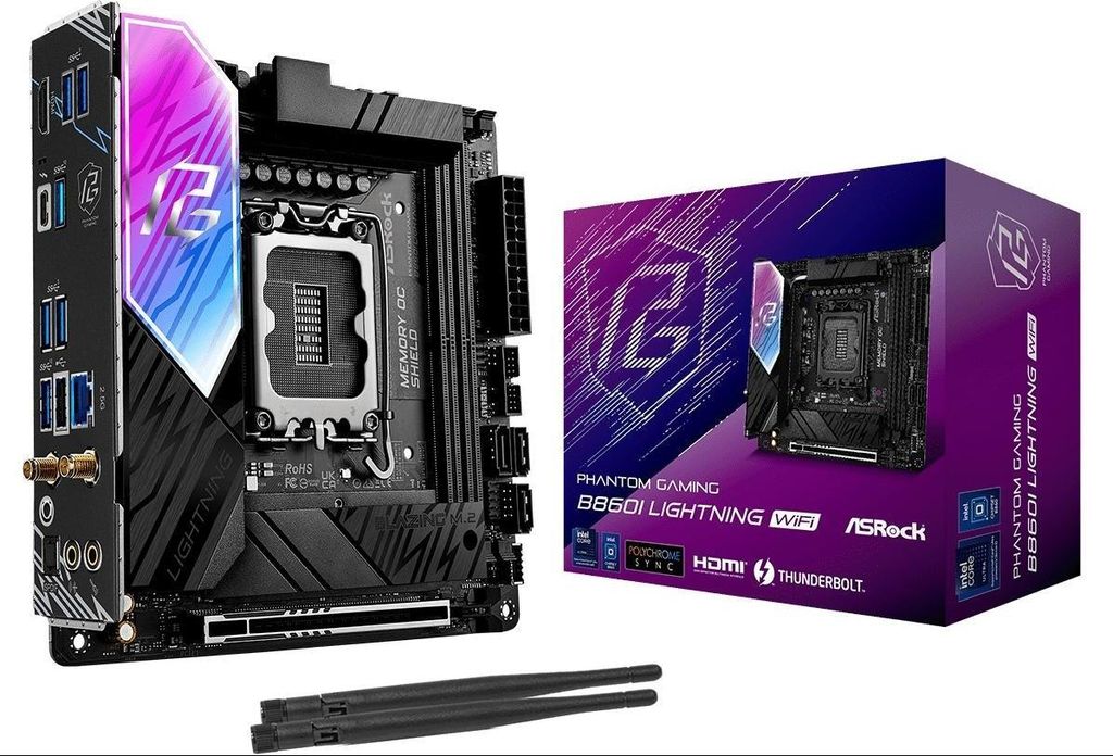 Asrock B860I Lightning WiFi, Intel, LGA 1851 (Socket V1), DDR5-SDRAM, 128 GB, DIMM, Zweikanalig