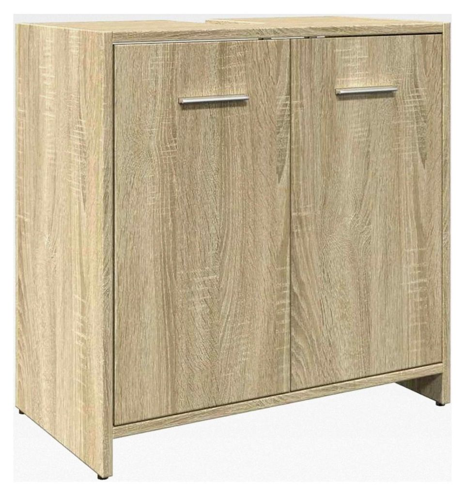 Waschbeckenunterschrank für das Badezimmer, Badschrank mit Stauraum, Badezimmerschrank aus Sonoma-Eiche Holzwerkstoff