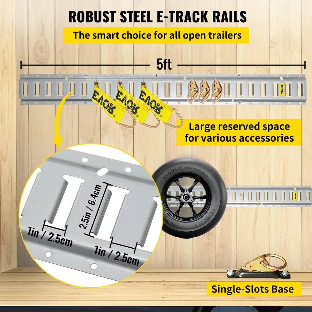 Kit d'arrimage E-Track pour aménagement de fourgon utilitaire de 5ft - 3