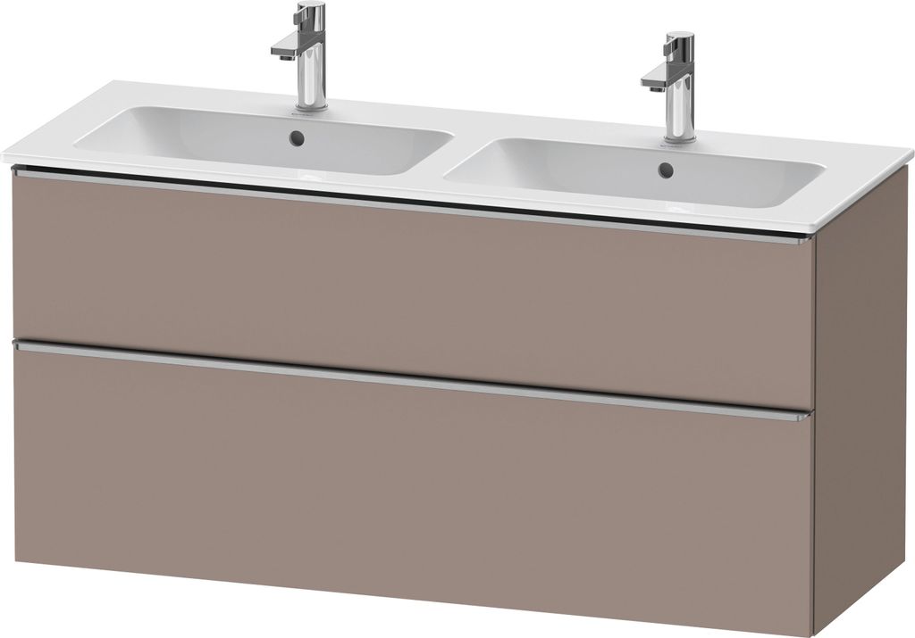 Duravit D-Neo Waschtischunterbau wandhängend, 1280x625x462mm, 1 Auszug, 1 Schubkasten, mit Griff Edelstahl gebürstet, DE4365070430000
