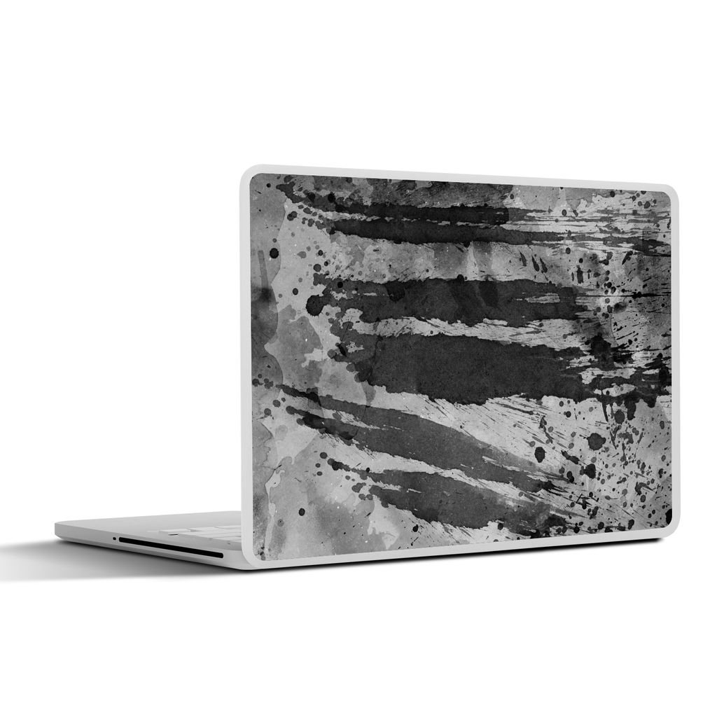 MuchoWow Laptop Aufkleber Sticker Cover Aquarell - Grau - Schwarz - Linie 31x22.5 cm - Laptop-Deko