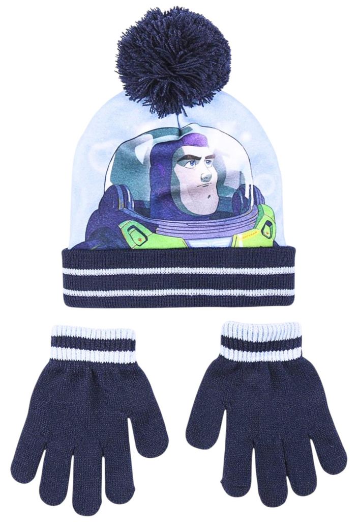 2-tlg. Winter Set: Buzz Lightyear Mütze & Handschuhe