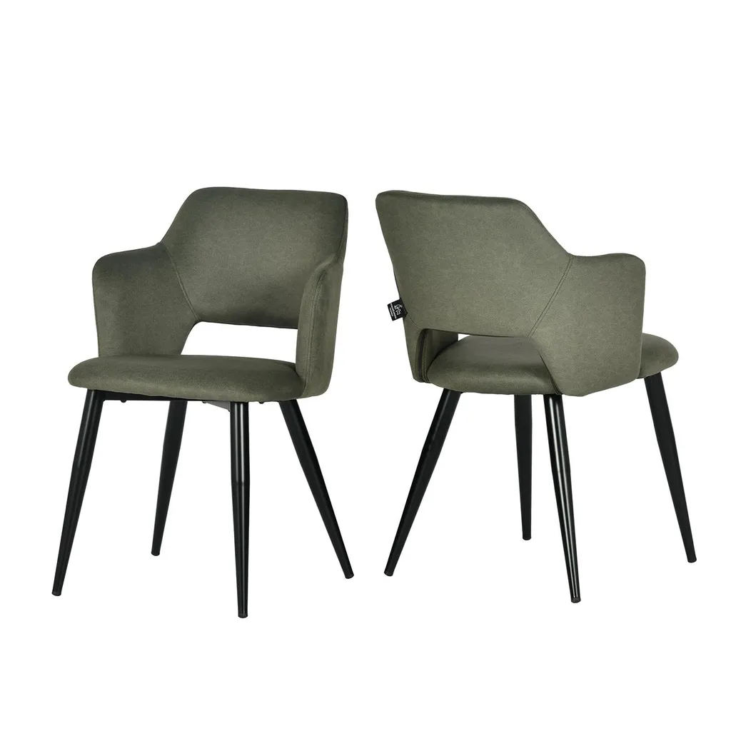 Fauteuil de table scandinave lot de 2 pour salle à manger confort vert