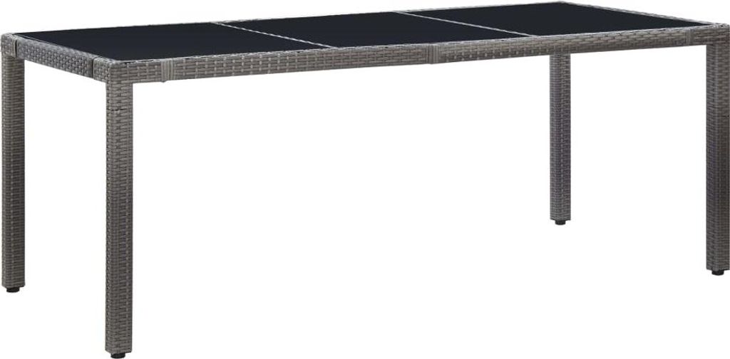 vidaXL 9-tlg. Garten-Essgruppe Poly Rattan Grau