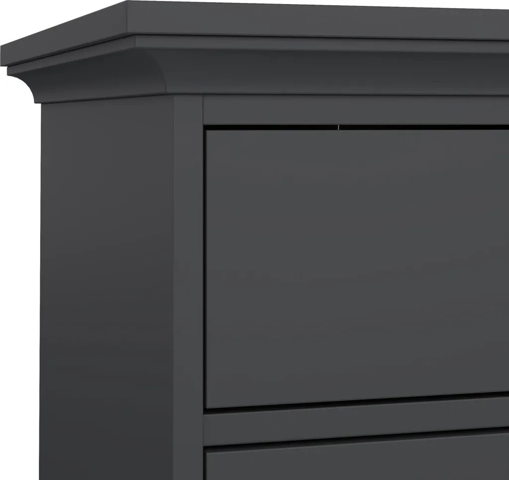 Commode 5 Tiroirs Pékin Gris Anthracite 105 cm - Finition Haute Qualité - 9