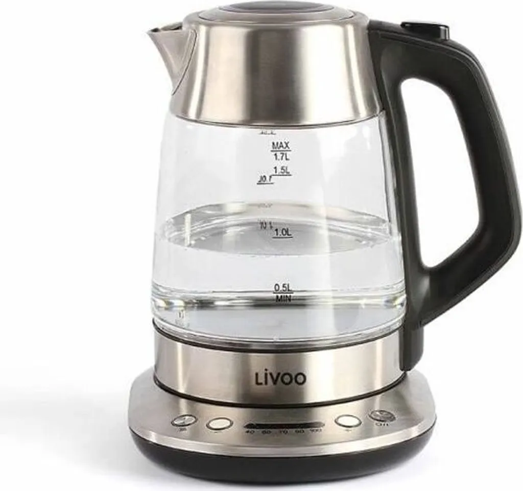 Livoo DOD165 Bollitore Digitale Vetro 1.7 Litri Grigio Moderno