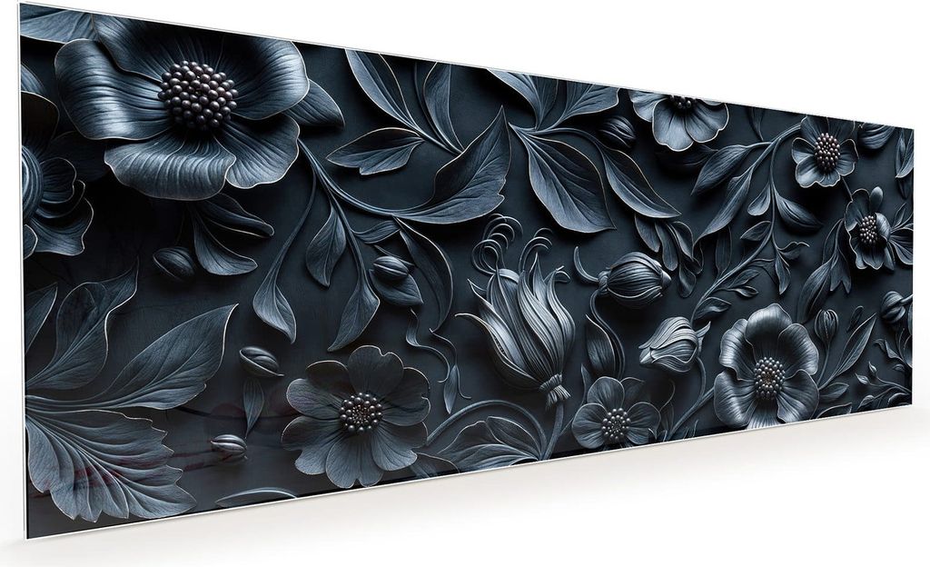 Küchenrückwand Spritzschutz Glas mit Motiv Florales Muster 40 x 40 cm