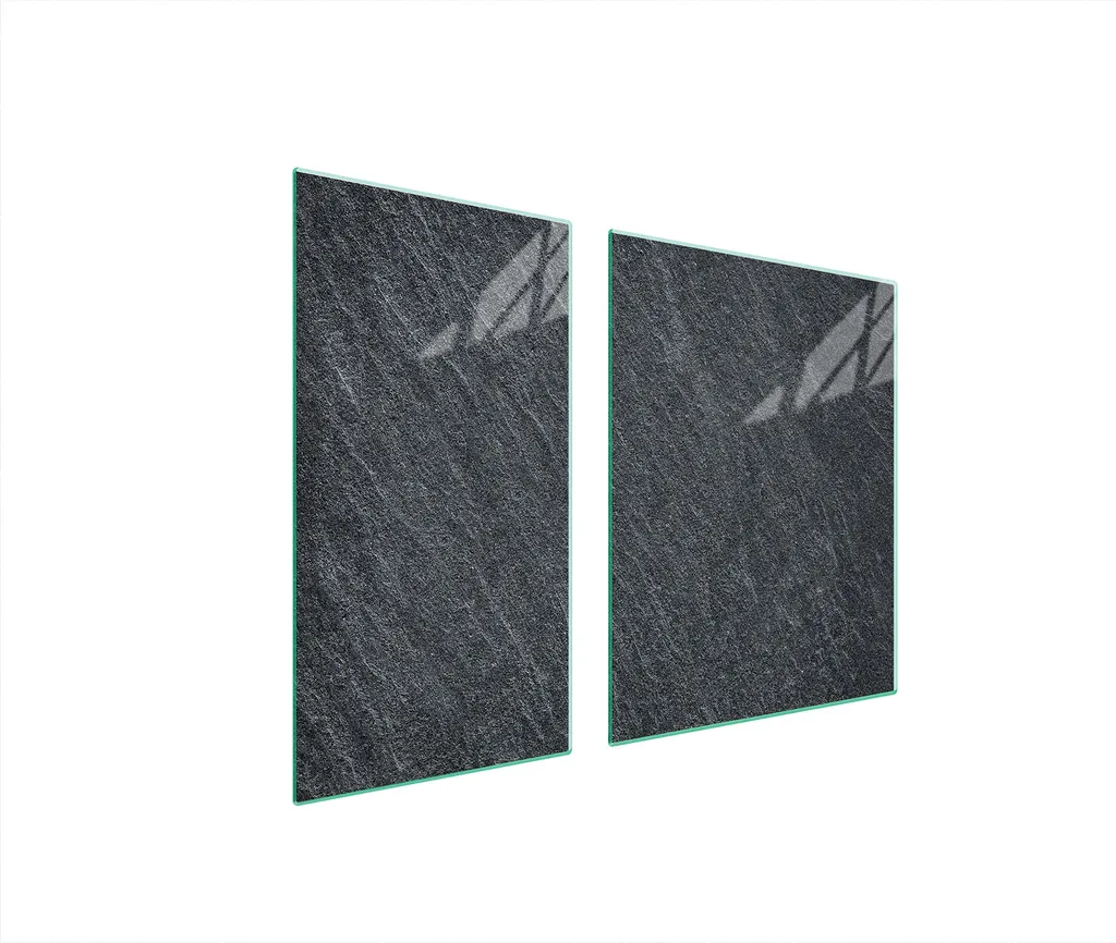 Coprifornelli 2 Pezzi 90x52 Ardesia | Proteggi Piano Cottura in Vetro