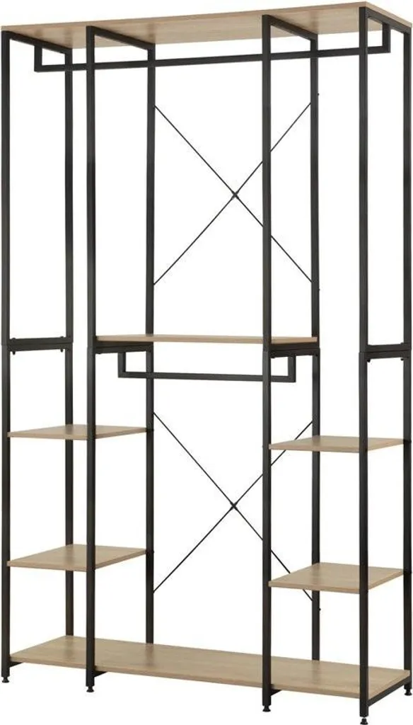 Dressing Ouvert 120cm pour Chambre - Portemanteau Armoire Noir Stable