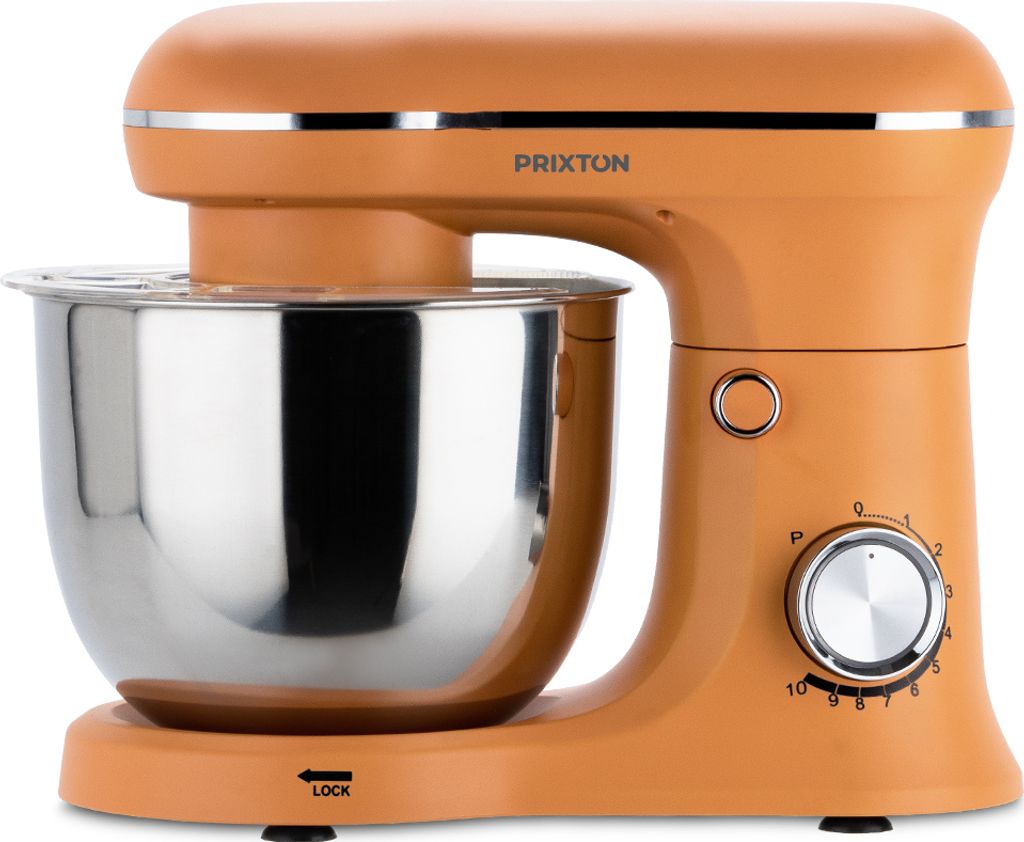 PRIXTON KR250 Mixer | 5 Liter, 1500 W, Edelstahl, Orange