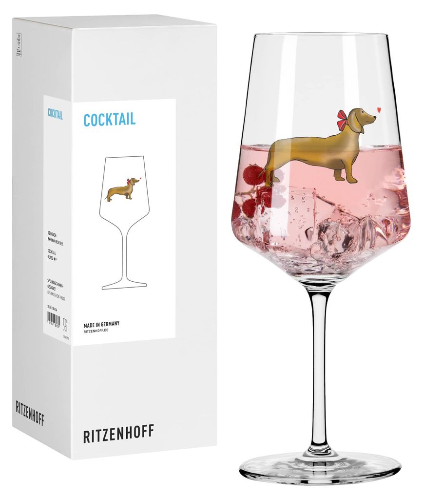 Ritzenhoff Tierisch Glücklich Cocktailglas 544 ml Dackel Produktbild 