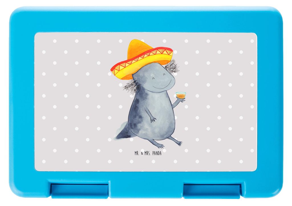 Mr. & Mrs. Panda Frischhaltedose Axolotl Tequila - Grau Pastell - Geschenk, Urlaub, trinken, Meal Prep Box, Motivation, Mexiko, Vorratsdose, Party,...