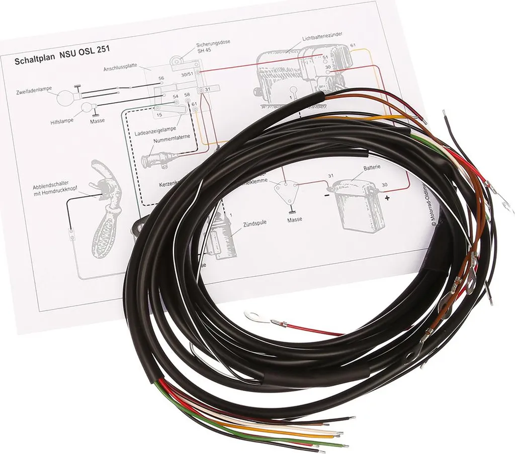 Kit Impianto Elettrico NSU OSL 251 - Specifiche Originali e Schema