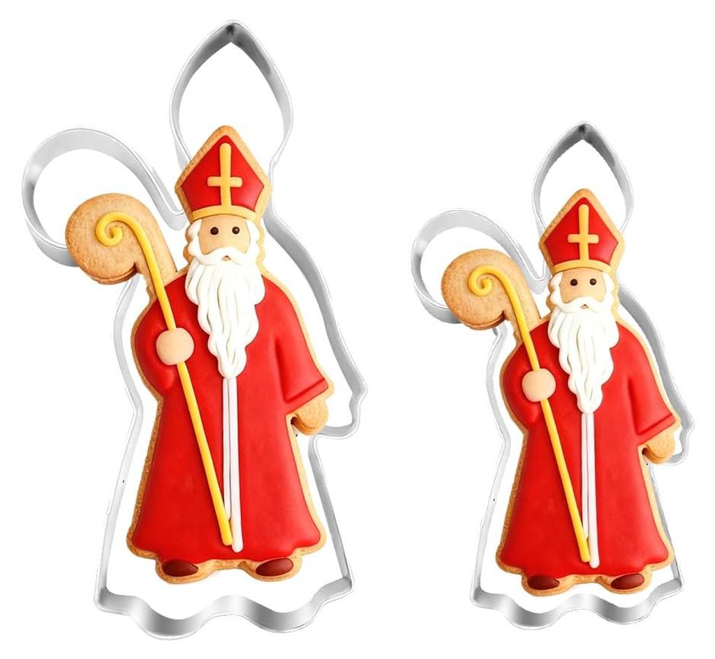 Weihnachtsmann-Ausstechformen, Ausstechformen aus Edelstahl für Weihnachten, St. Martin, Bischof