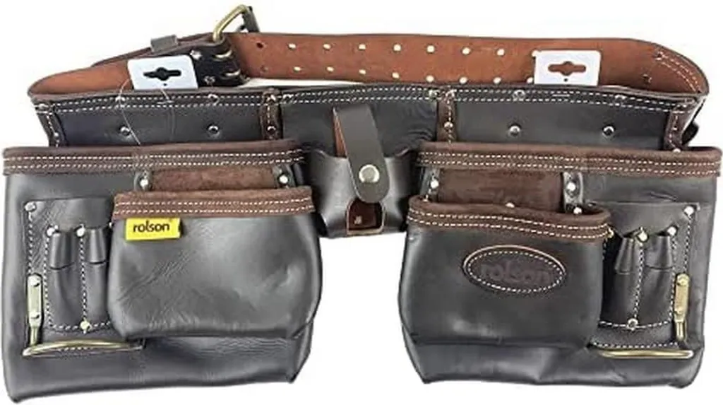 Sacoche ceinture porte-outils double cuir pro pour menuisier et charpentier