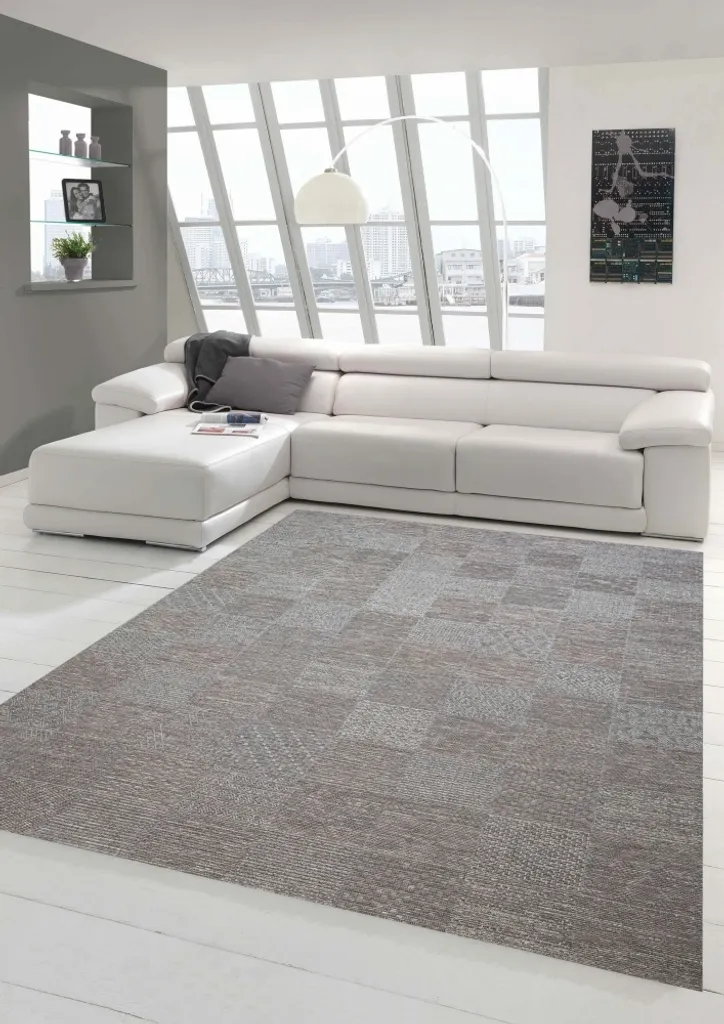 Tapis gris 120x160 cm aspect sisal : la solution déco facile à laver