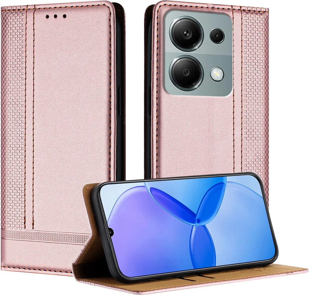 Cover Xiaomi Redmi Note 13 Pro 4G Rosa | Portafoglio in Pelle Elegante
