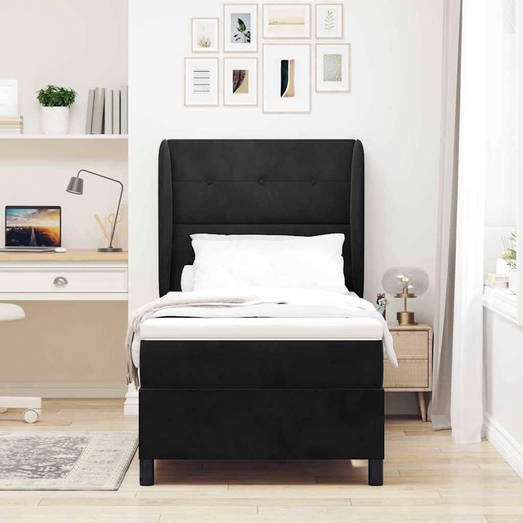 Maison Exclusive - Boxspringbett mit Matratze Schwarz 200 x 80 cm Samt