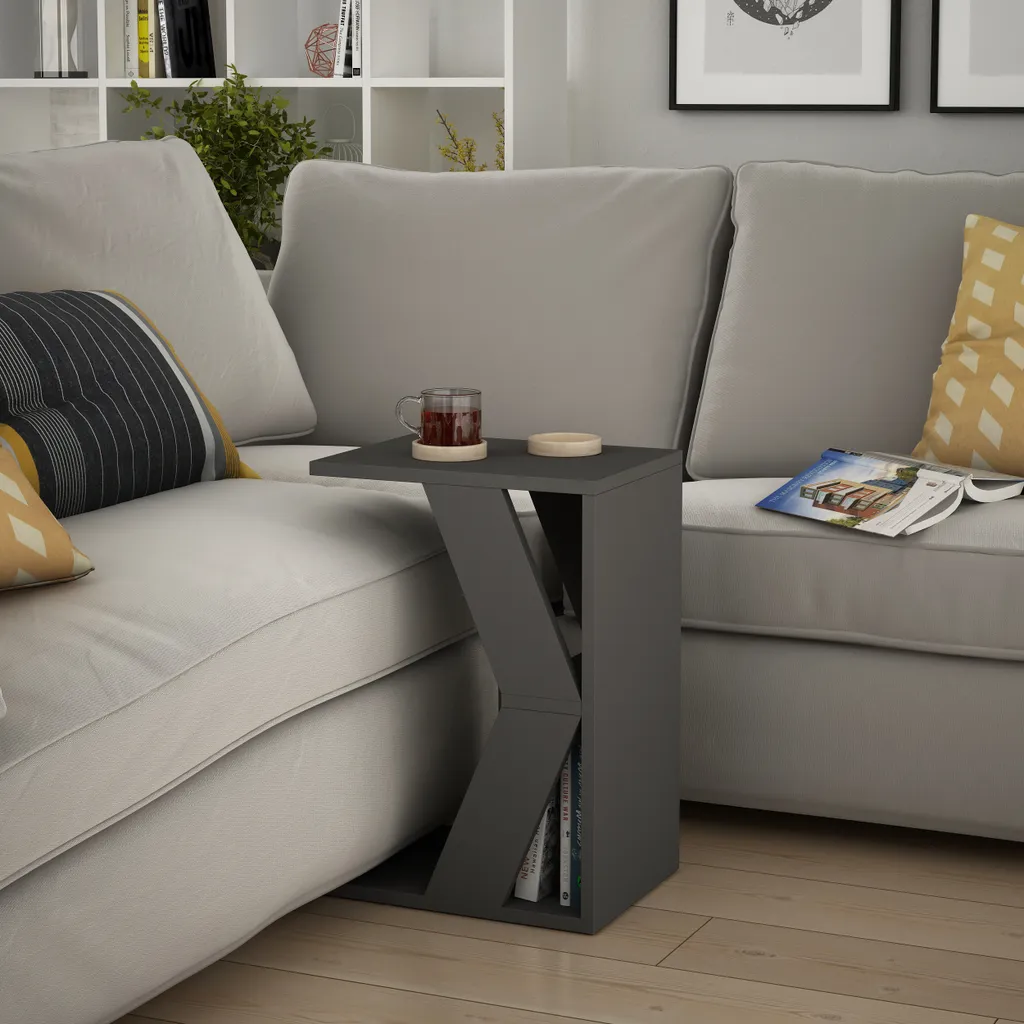 Scheda Tecnica Tavolino DECORTIE Naze C-Shape Grigio Antracite 57 cm
