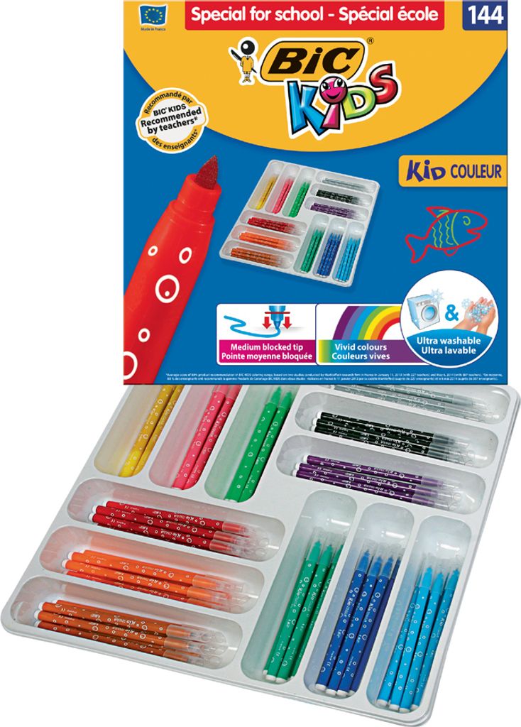 BIC KIDS Fasermaler Kid Couleur medium 144er Klassenpackung