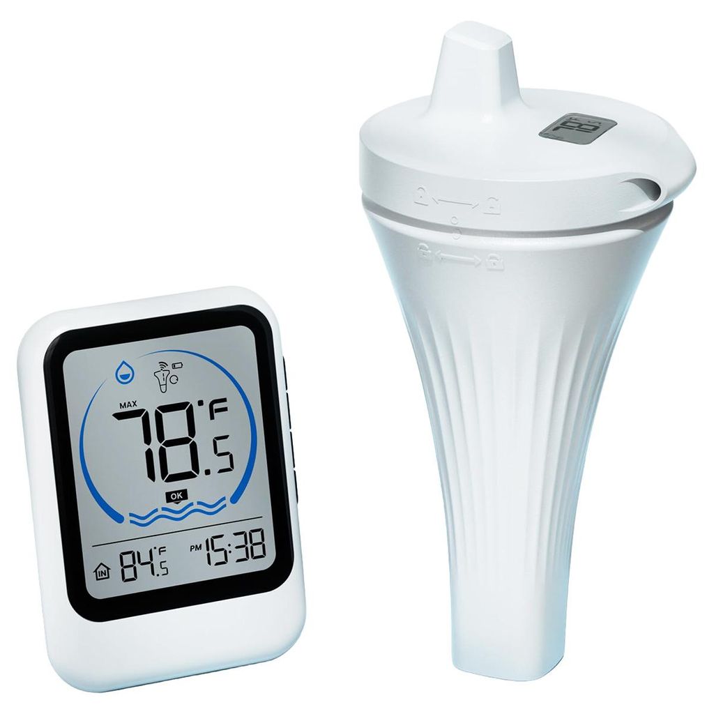Funk Poolthermometer digital mit LCD-Display, schwimmendes Produktbild 