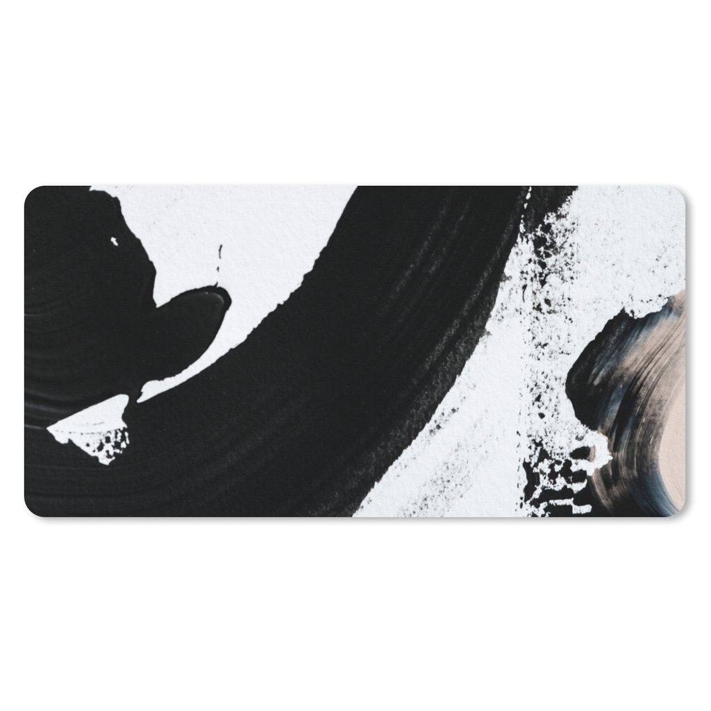 MuchoWow Mauspad Mousepad Schwarz - Abstrakt - Design 60x30 cm - Mousepads - Maus Mat - Pad - Mausunterlage - Nachhaltig