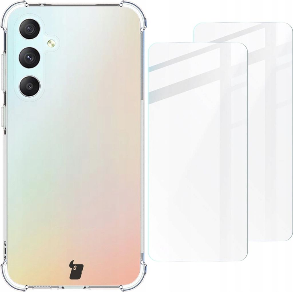 Bizon Case Clear Pack Hülle + 2x Bildschirmglas Samsung Galaxy S23 FE klar