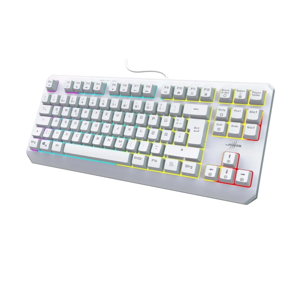 Clavier Gamer Compact Blanc Hama Exodus 220 TKL - Idéal pour petit bureau