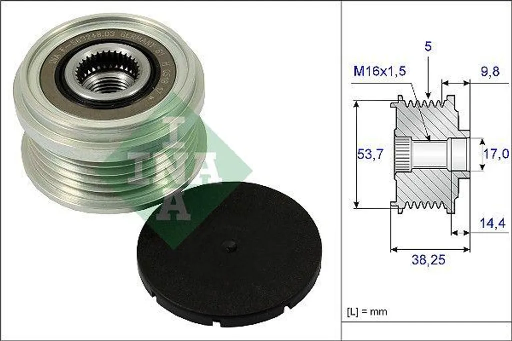 Poulie de roue libre alternateur pour Opel Astra J et Corsa D - Montage OE