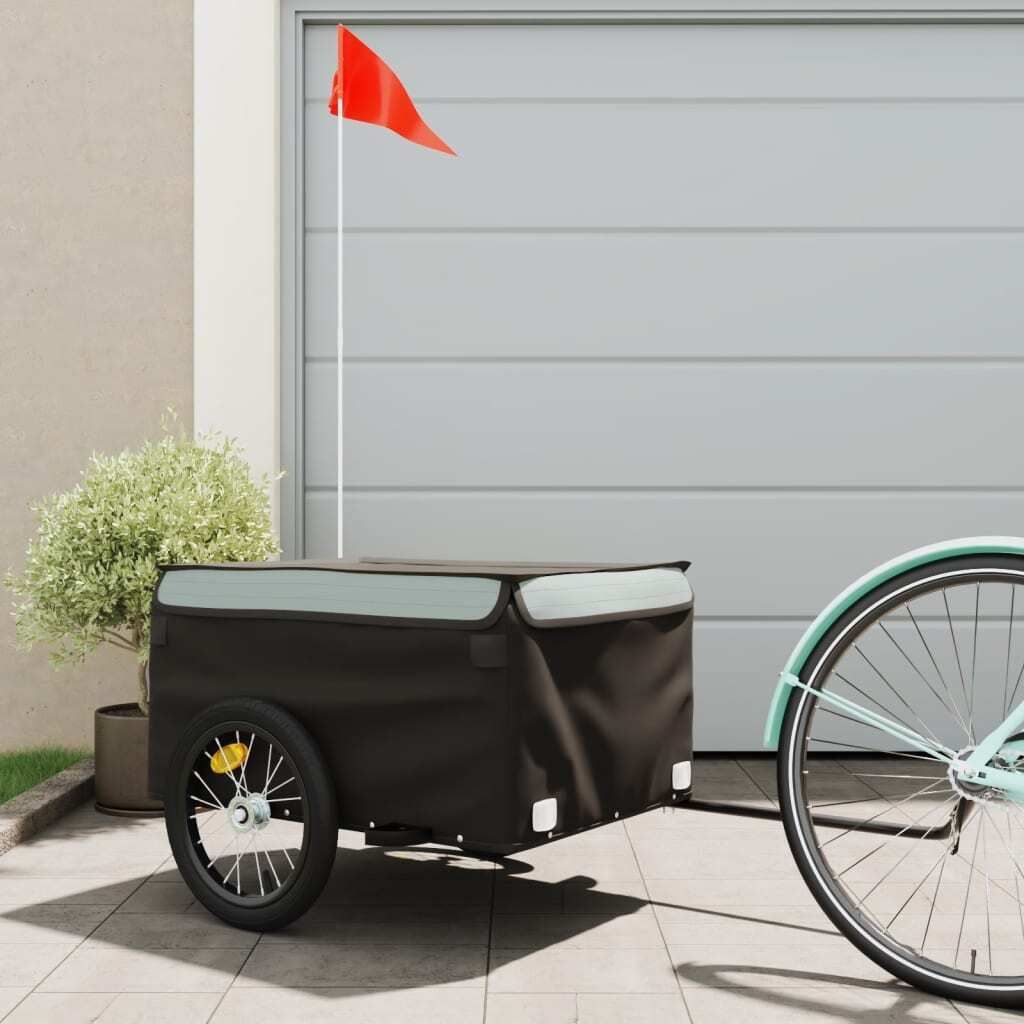 (Angebot 2026)Fahrradanhänger - Fahrradanhänger Anhänger - Schwarz und Grau 45 kg Eisen GermanyMöbel 14013 - Fahrradanhänger