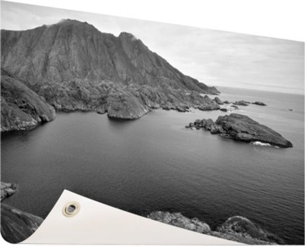 Gartenposter - 120x80 cm - Skandinavische Küste Schwarz-Weiß-Fotodruck - Modernes Wandbilder