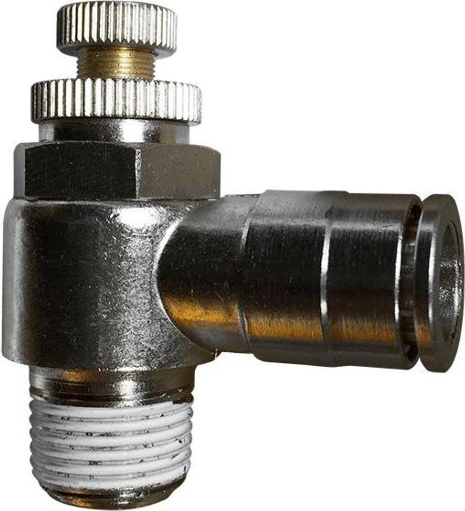 Pneumatik Druckluft Drosselrückschlagventil (MNSE) Ø 10 mm mit Gewinde BSPT R1/4"