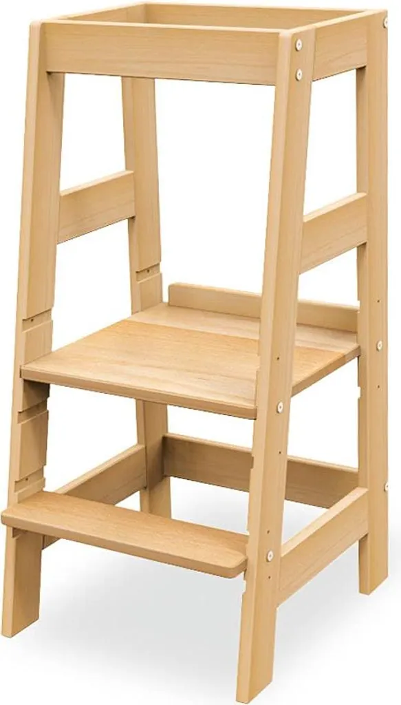 Tour d'observation enfant Fino en bois brut - Mobilier Montessori cuisine