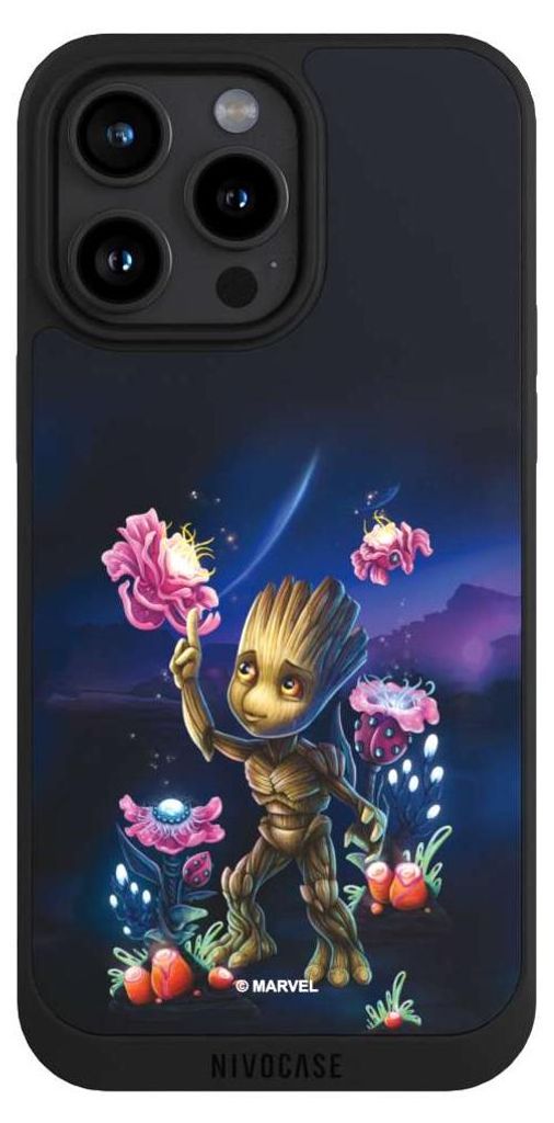 NIVOCASE Handyhülle für Apple iPhone 15 Pro Max Hülle NIVOpure Case Schwarz Marvel Guardians Of The Galaxy Baby Groot
