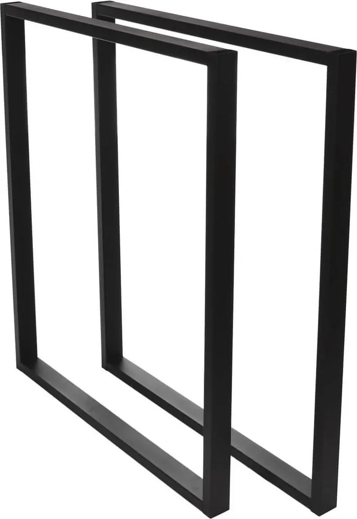 Pied de table en métal noir 40x72cm robuste avec finition époxy mate - 3