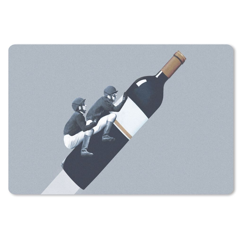 MuchoWow Mauspad Mousepad Flasche - Männer - Vintage 27x18 cm - Mousepads - Maus Mat - Pad - Mausunterlage - Büroartikel - Desk Matten