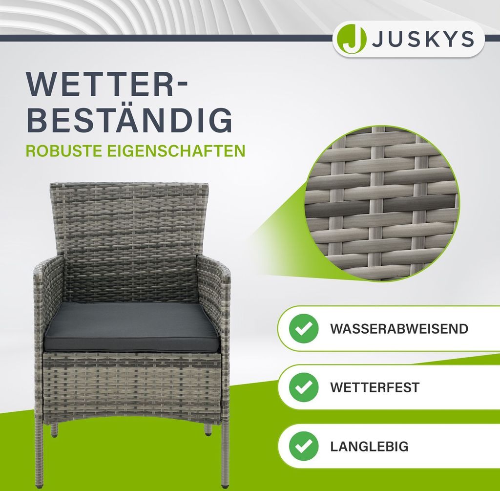 Juskys Polyrattan Gartenmöbel-Set Fort Myers - Tisch, Sofa Produktbild 3