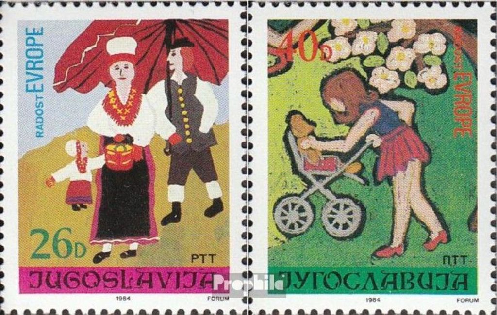 Briefmarken Jugoslawien 1984 Mi 2066-2067 (kompl.Ausg.) postfrisch Europäisches Kindertreffen